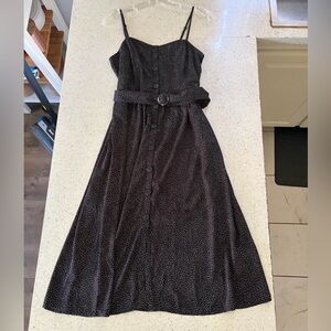 Express Polka Dot Belted Midi Dress Size Small